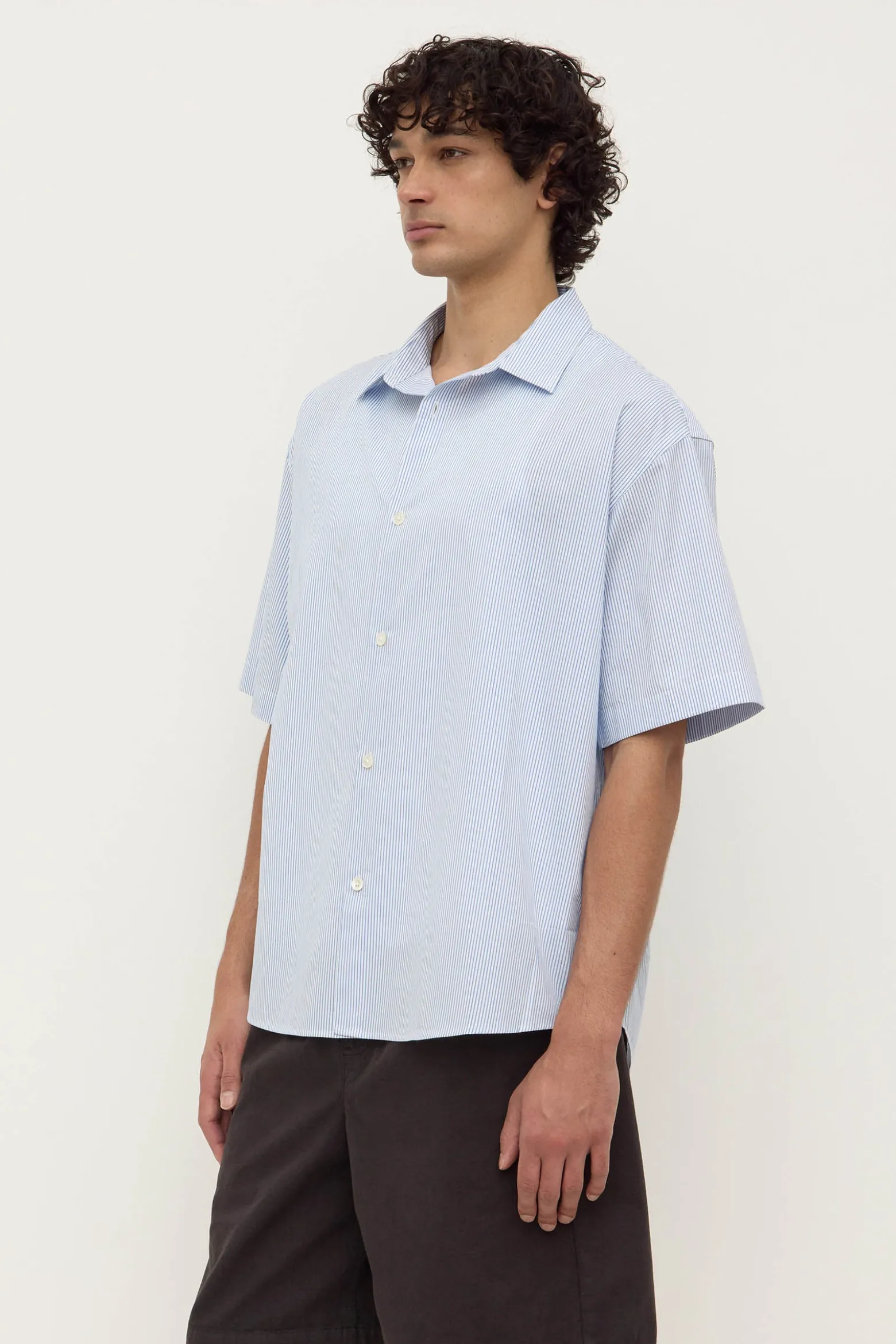 Aron Poplin Stripe Short Sleeve Shirt