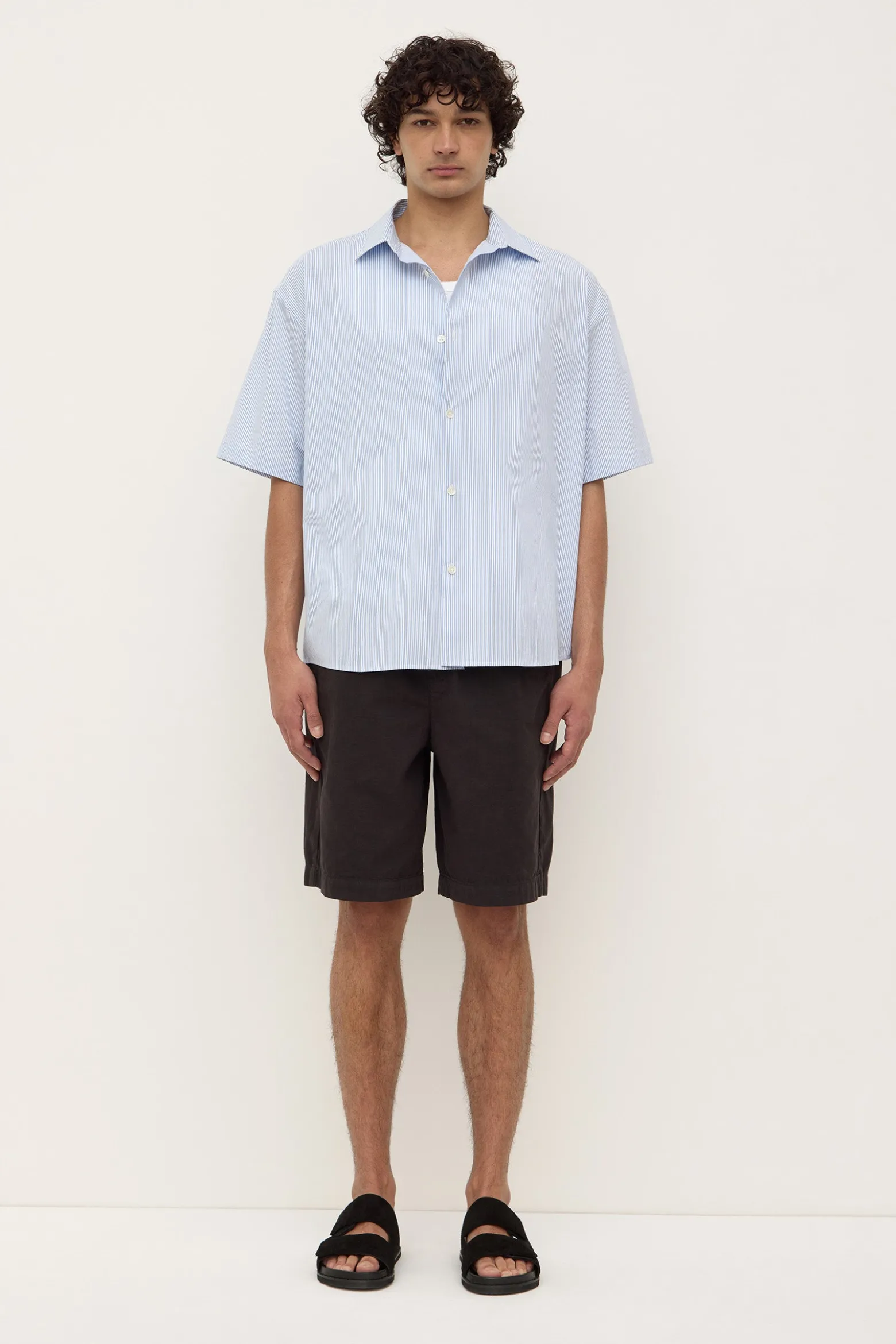Aron Poplin Stripe Short Sleeve Shirt