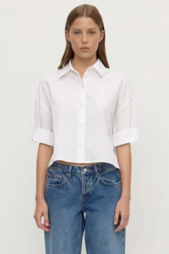 Aurora Cropped Poplin Shirt