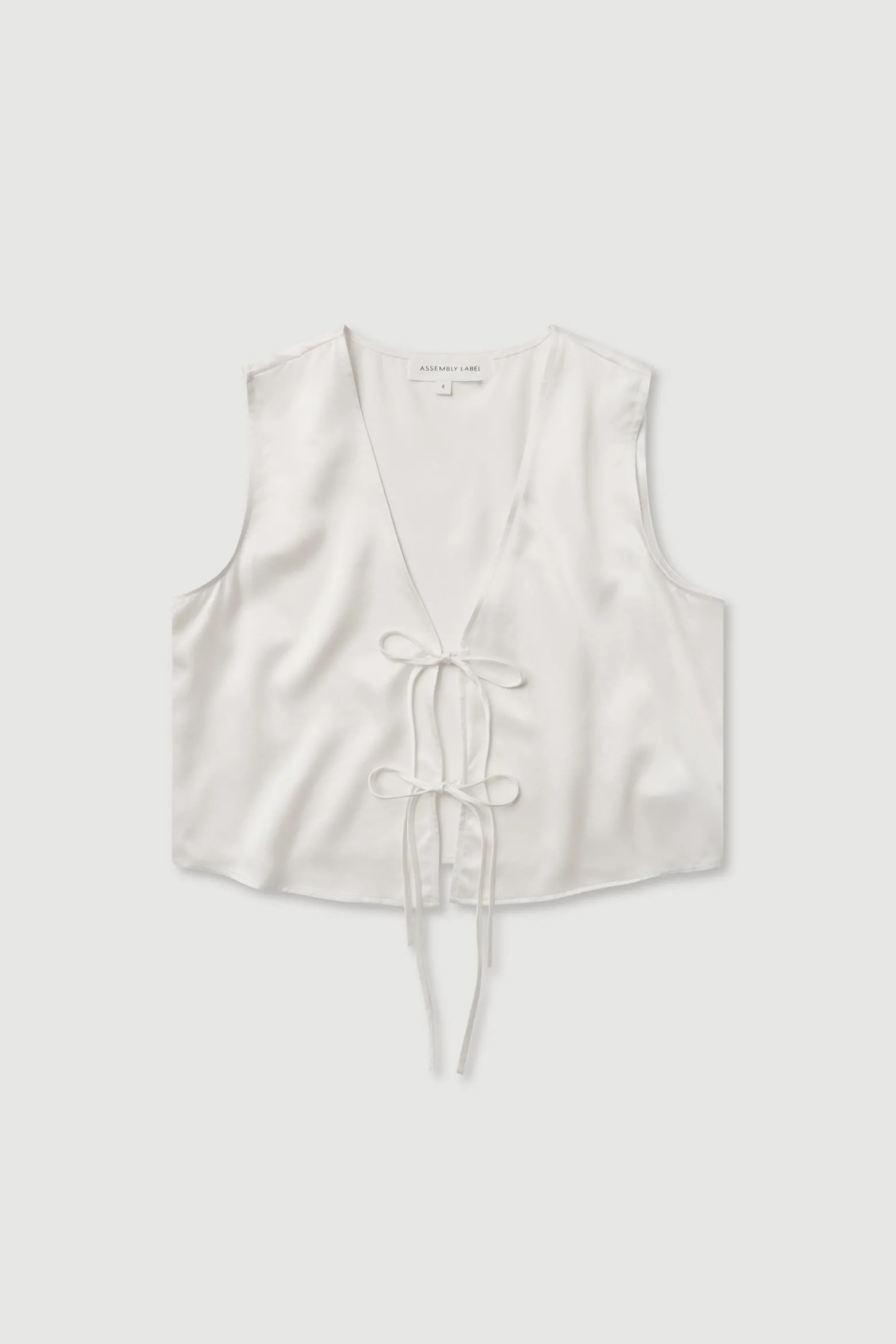 Beal Silk Tie Front Top