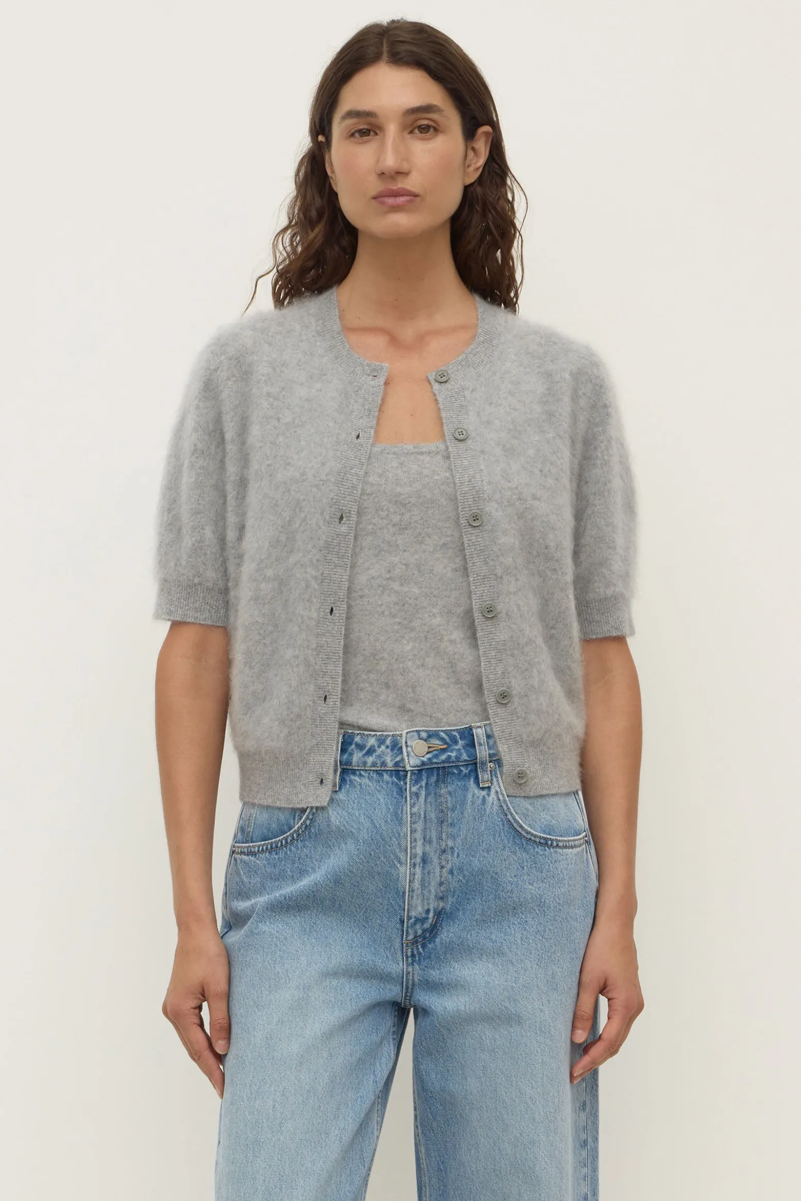 Carina Merino Wool Short Sleeve Cardigan