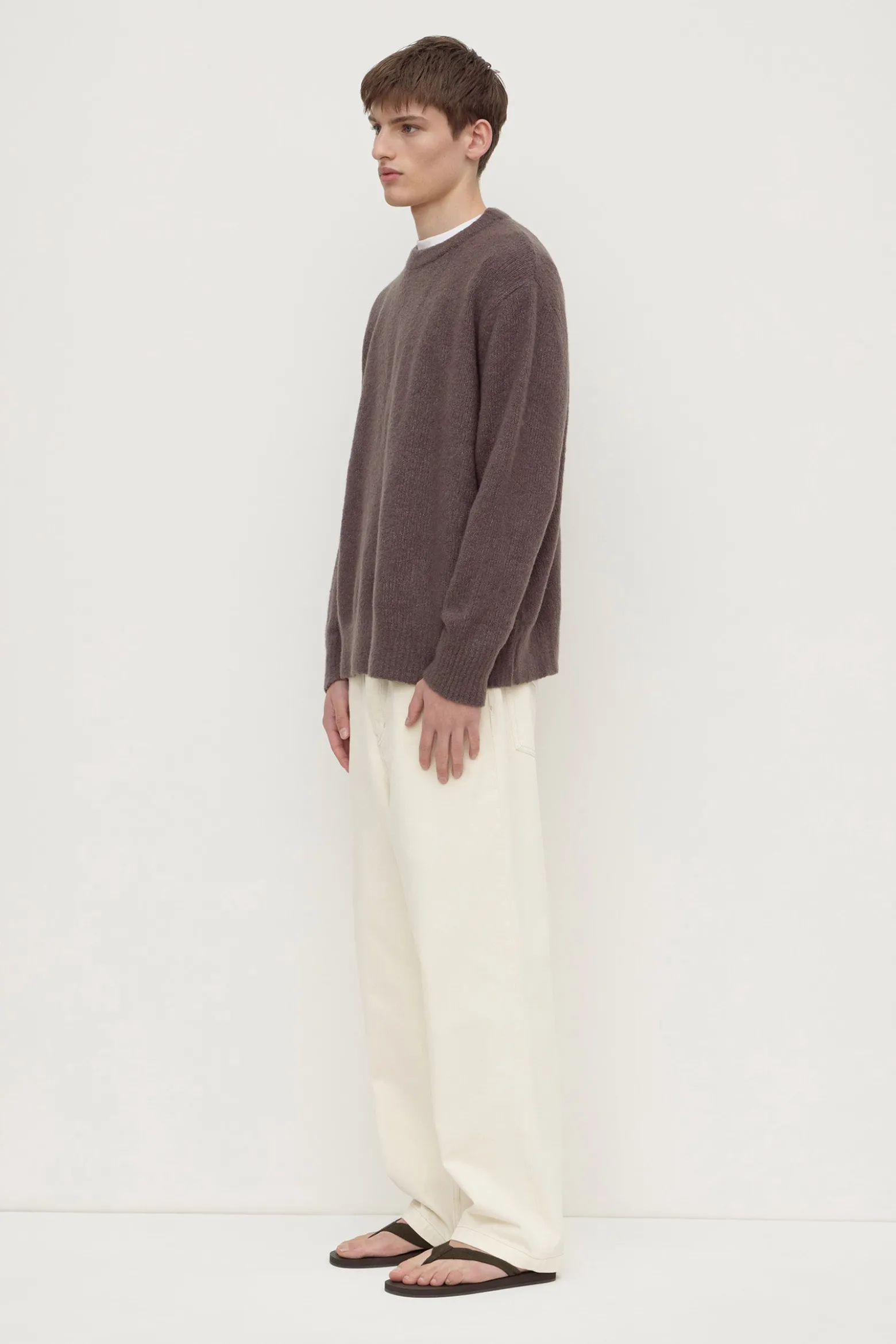 Dover Boucle Knit Cashmere Crew