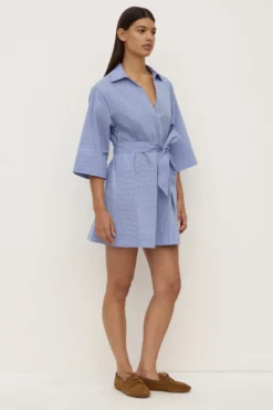 Erina Stripe Mini Shirt Dress