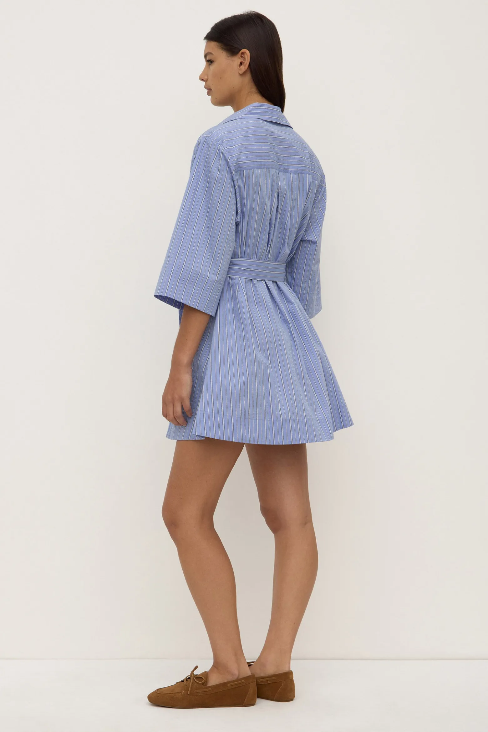 Erina Stripe Mini Shirt Dress