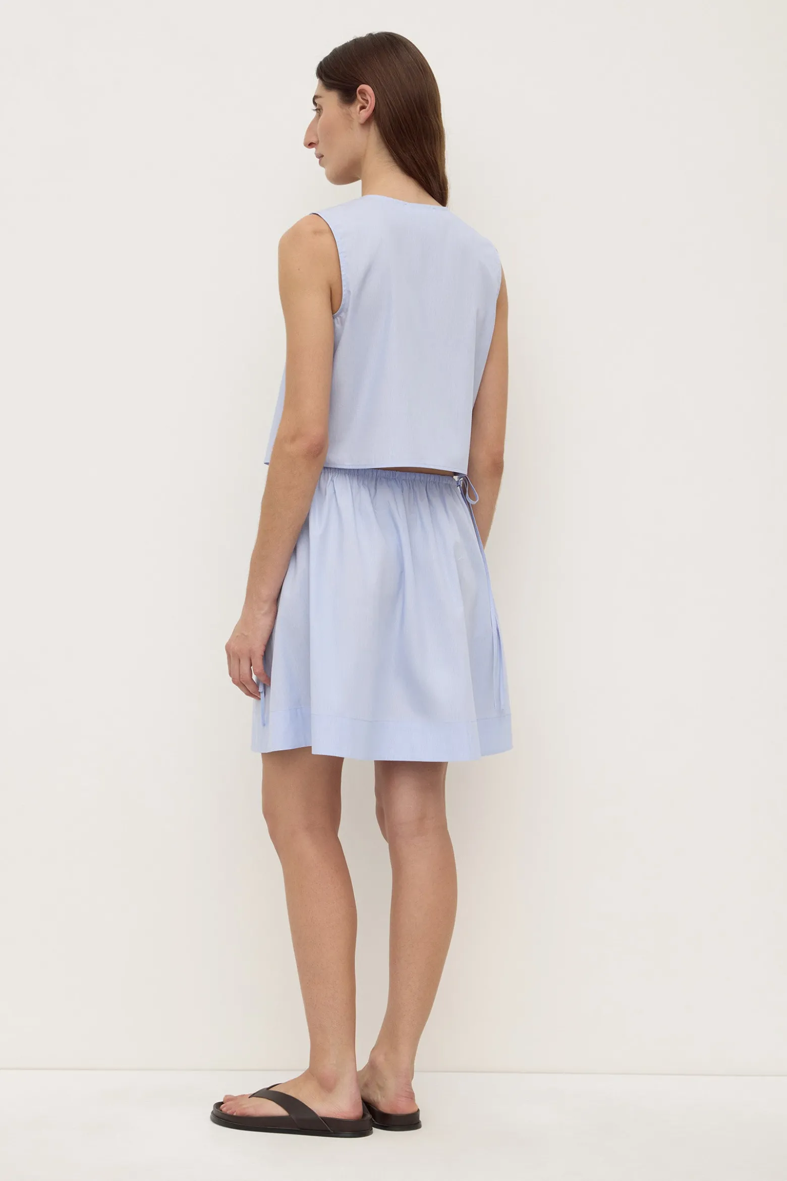 Havana Stripe Poplin Tie Front Top