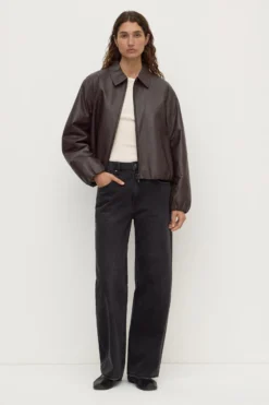 Myra Leather Bomber Jacket