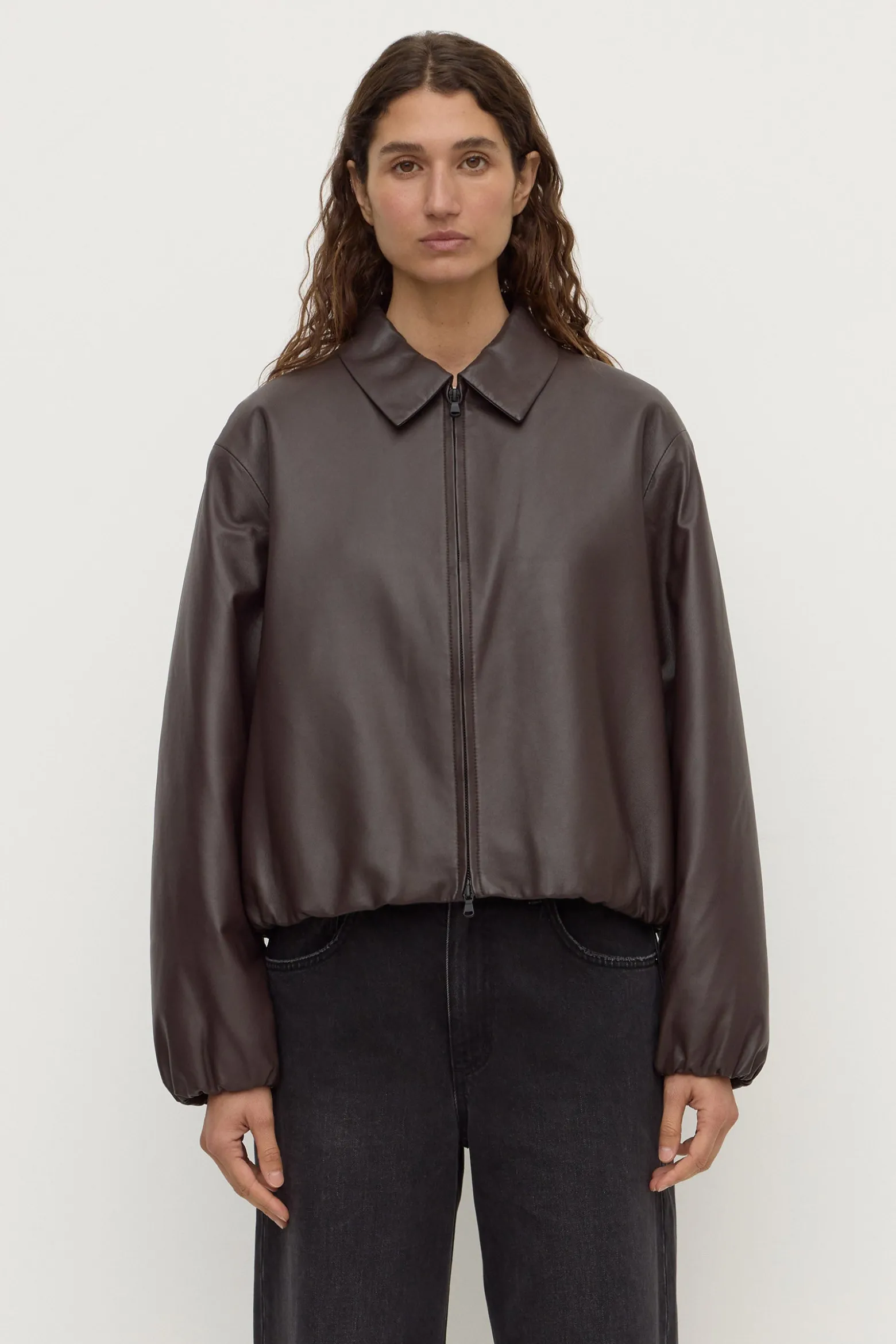 Myra Leather Bomber Jacket