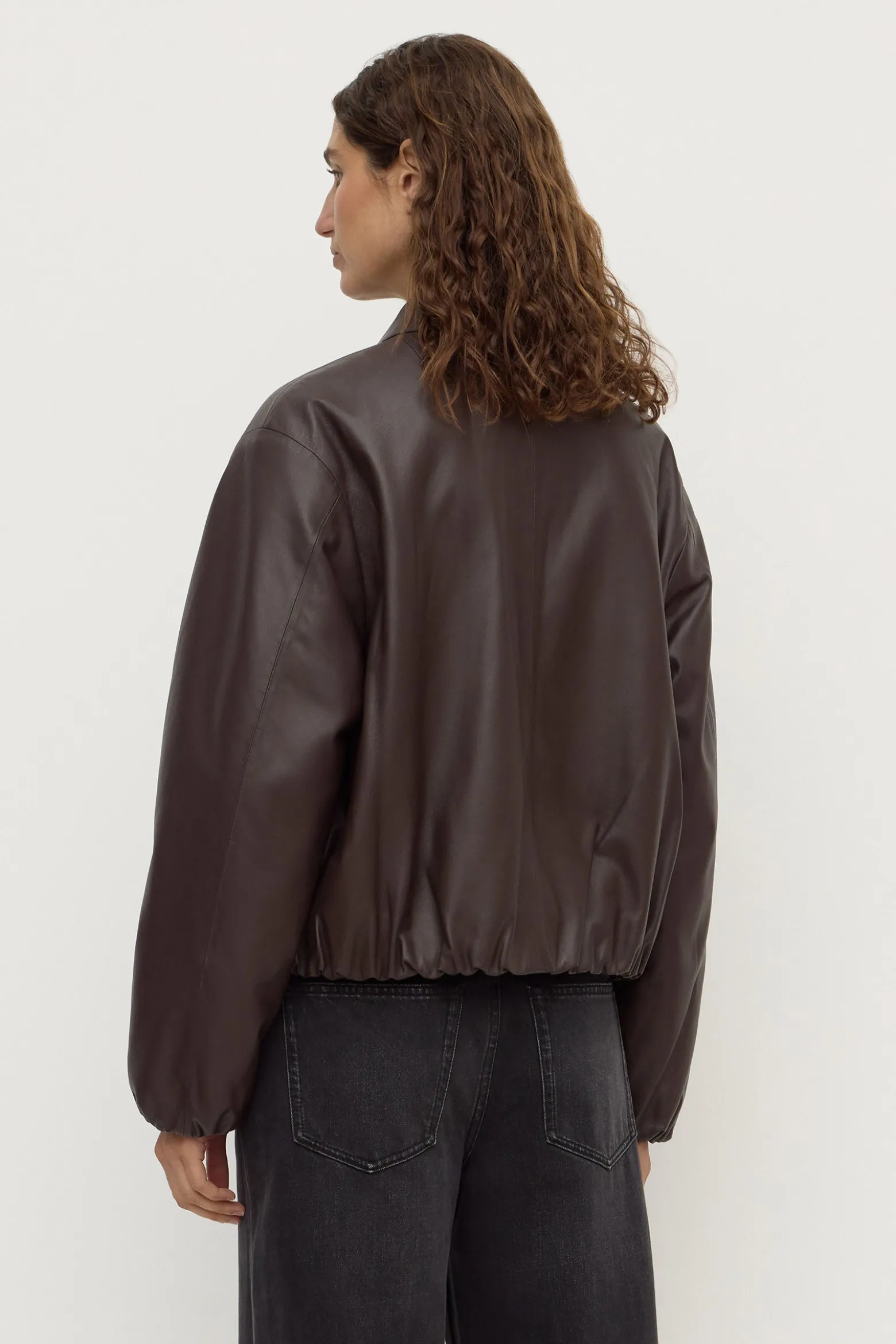 Myra Leather Bomber Jacket