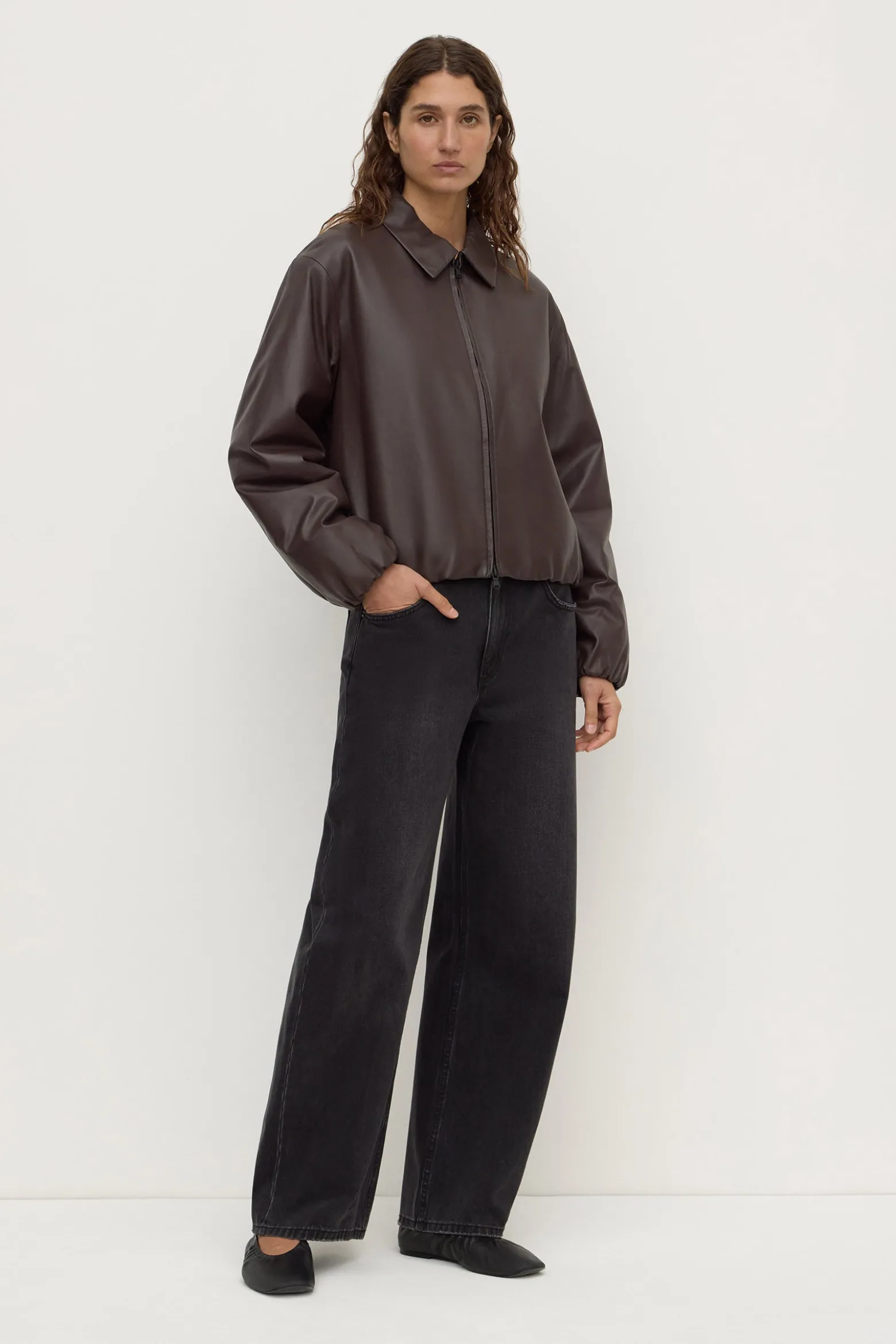 Myra Leather Bomber Jacket