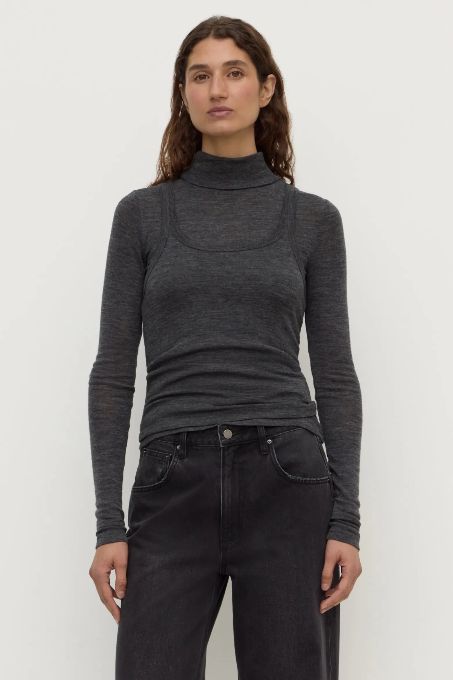 Nora Merino Wool Layered Turtleneck