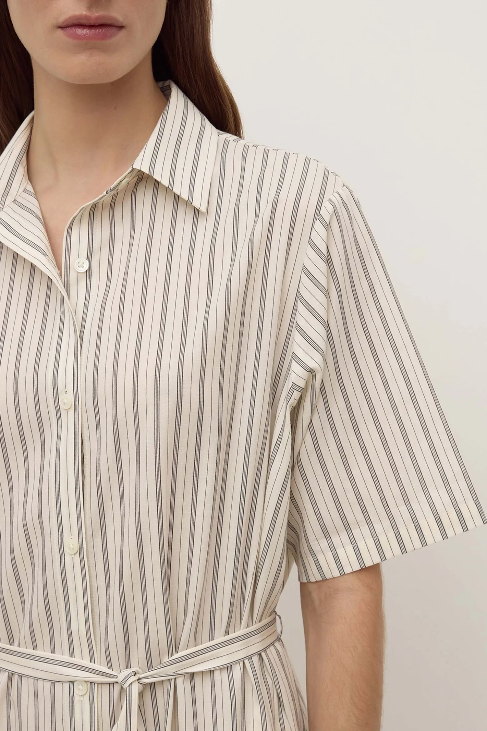 Ria Stripe Midi Shirt Dress